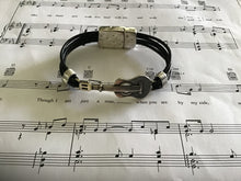 Load image into Gallery viewer, Leather Cord Clef/Guitar Bracelet